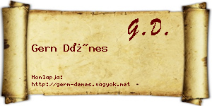 Gern Dénes névjegykártya